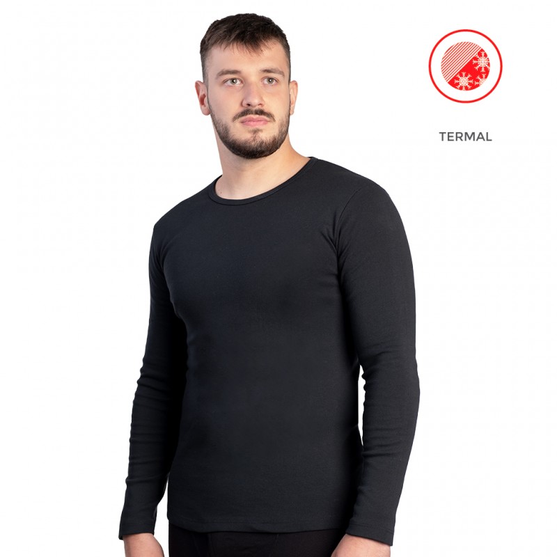 Camiseta Interior Térmica Negra-Hombre - Textiles Gomera