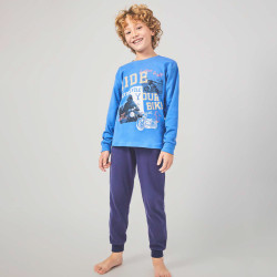 Pijama niño algodón azul...