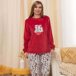 Pijama largo mujer rojo...