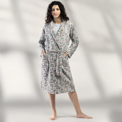 Bata estampada mujer tejido...