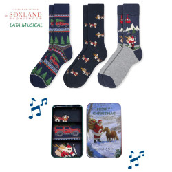 Calcetín navideño con lata...