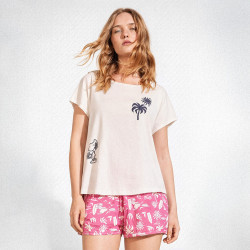 Pijama corto mujer palmeras...