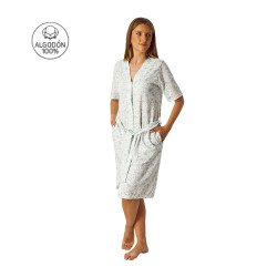 Bata mujer algodón manga...