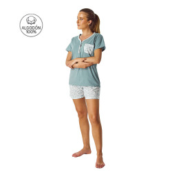 Pijama corto mujer algodón...