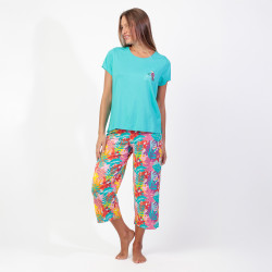 Pijama mujer pantalón capri...