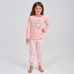 Pijama algodón niña manga...