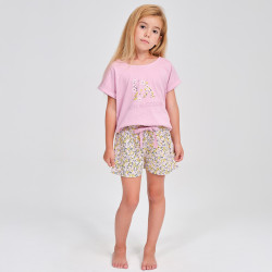Pijama corto niña flores...