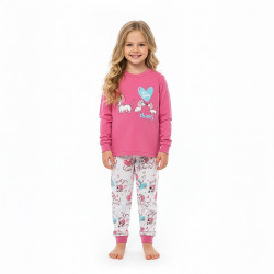 Pijama largo niña algodón...