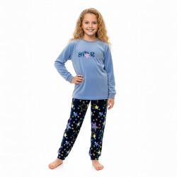 Pijama niña terciopelo azul...