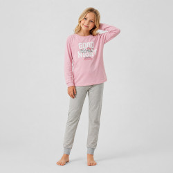 Pijama niña algodón rosa...
