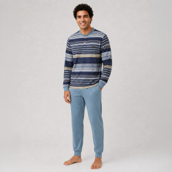 Pijama hombre algodón rayas...