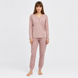 Pijama largo mujer cuello...