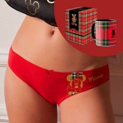 Braga roja con taza Minnie